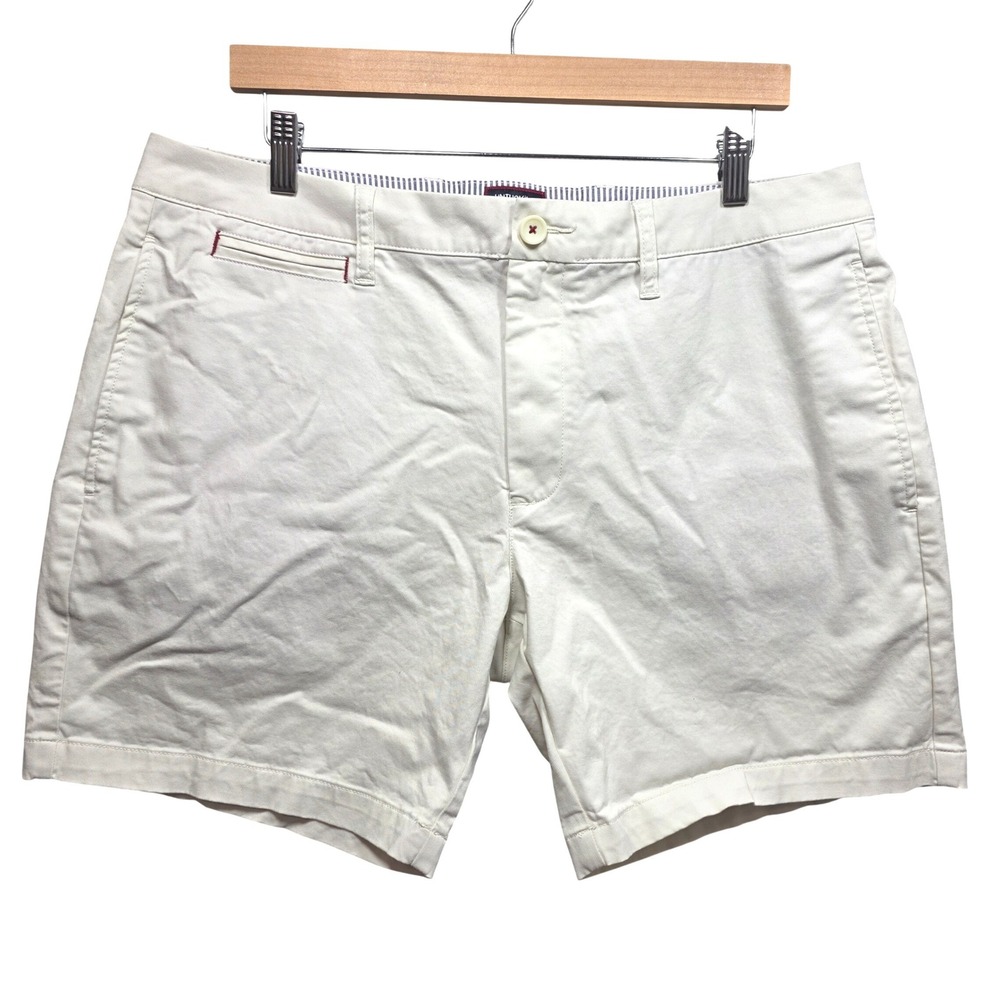 UNTUCKit St Vincent Preppy Chino Shorts Mens 36 Regular Fit Stone Beige 7 In